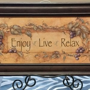 Framed VintageTextured Print with Wire Hanger